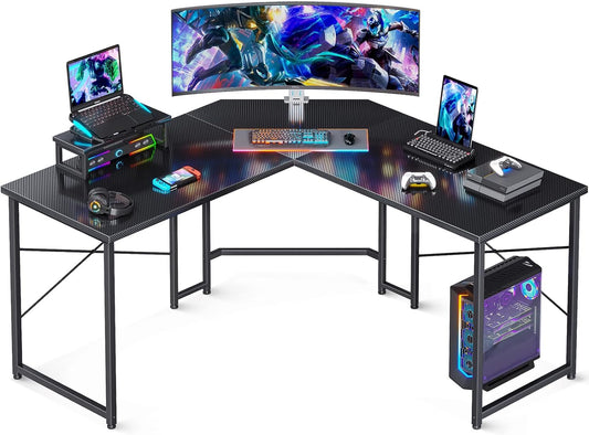 L Shaped Gaming Desk, Computer Corner Desk, Black