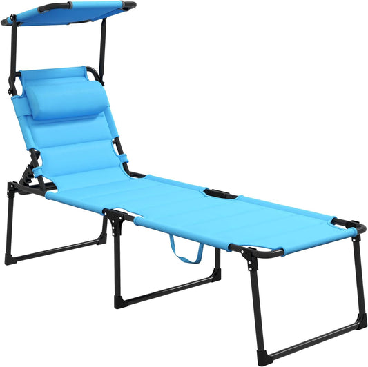 Adjustable Backrest Folding Chaise Outdoor Lounge Chair