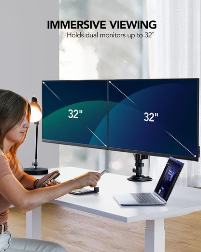 Dual Monitor Mount up to 32 inches Screens,  Hold 19.8lbs