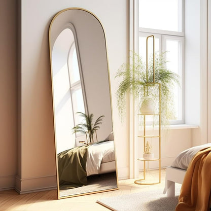 Full Length Floor Mirror, 18"×58" Arched with Stand