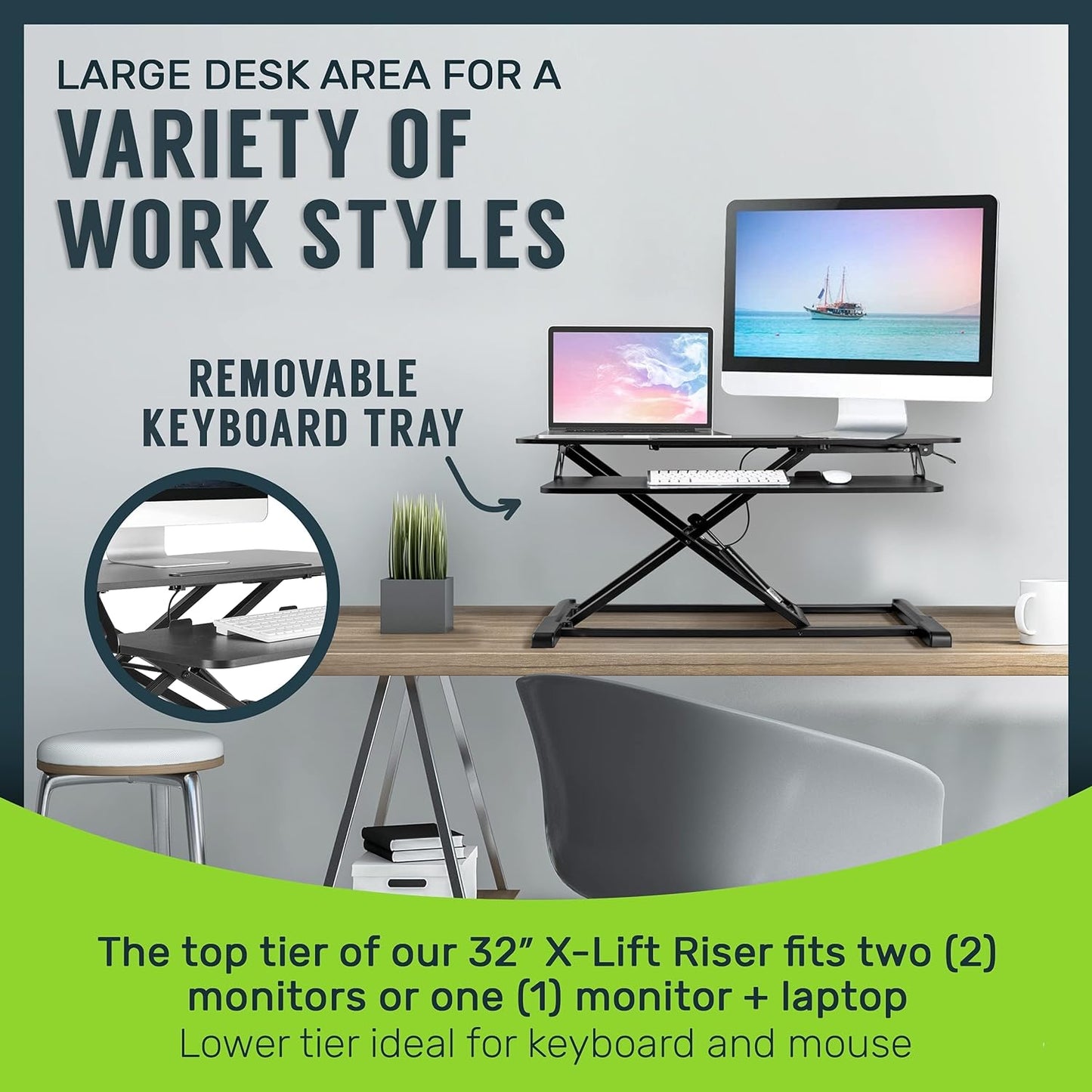 32 Inch Adjustable  Standing Desk Converter